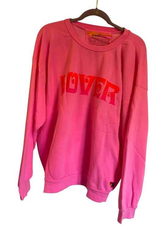Aviator Nation Tops - NWT Aviator Nation lover sweatshirt PINK Size L